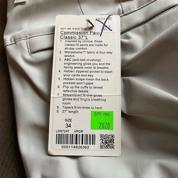 Commission Classic-Fit Pant 37" Warpstreme - Picture 6 of 12